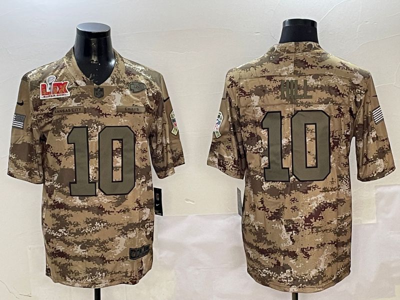 Men Kansas City Chiefs #10 Hill Camo Nike 2025 Salute to Service Limited NFL Jersey style 1